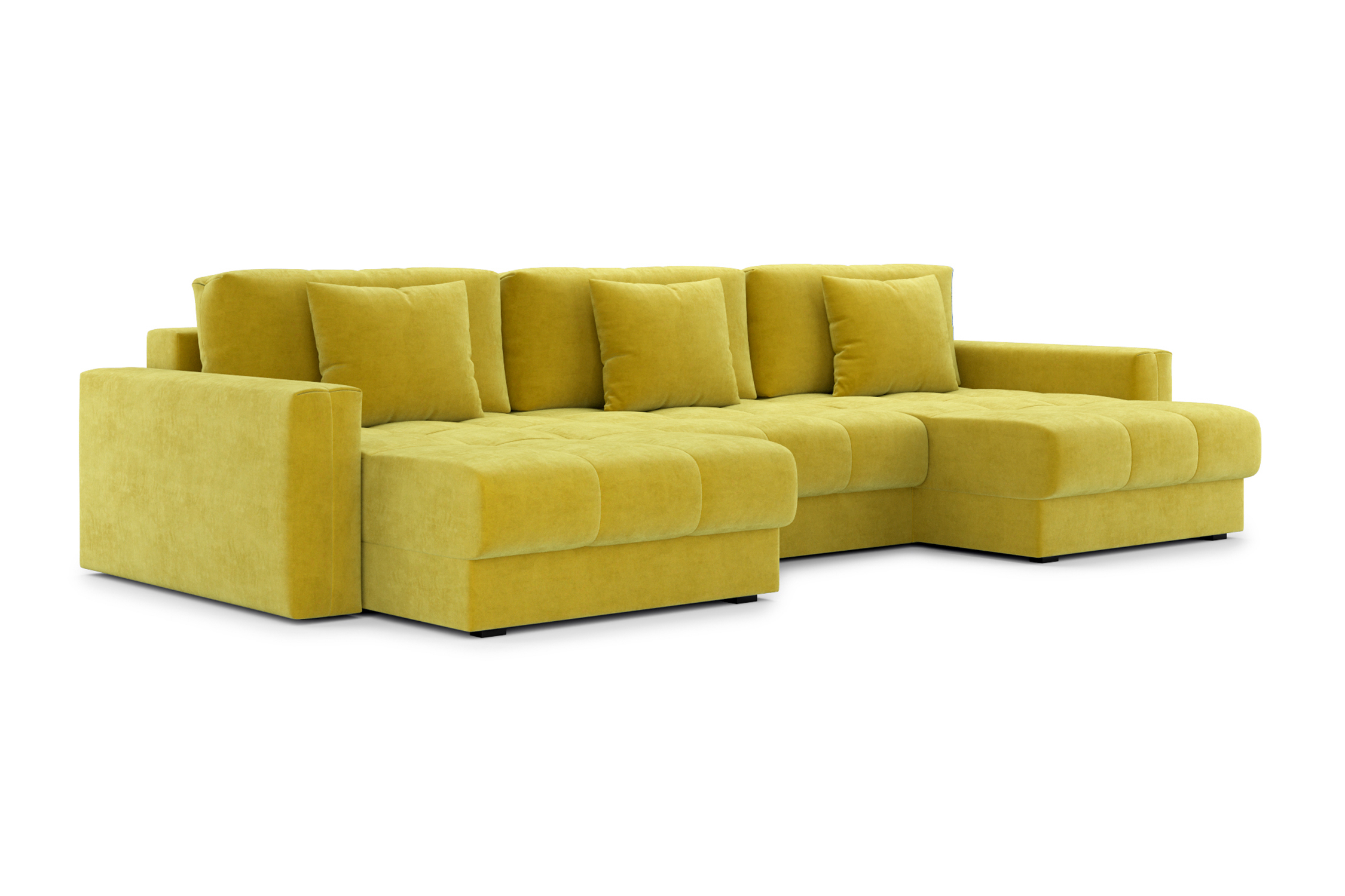 Диван п-образный тик-так Монарх М1О2 горчичный