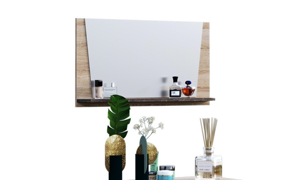 Зеркало Санремо Дуб Сонома Светлый/Ателье Темное (Ш-900 х В-500 х Г-122 мм)