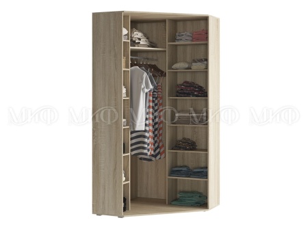 Угловой Шкаф Элит-2 МДФ (Ш-1100 х В-2236 х Г-1100 мм) Сандал Светлый