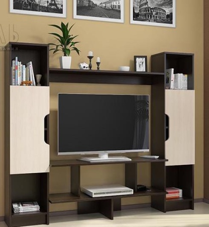 ТВ-Тумба №6 Венге/Дуб Молочный (Ш-1600 × В-1360 × Г-301 мм)