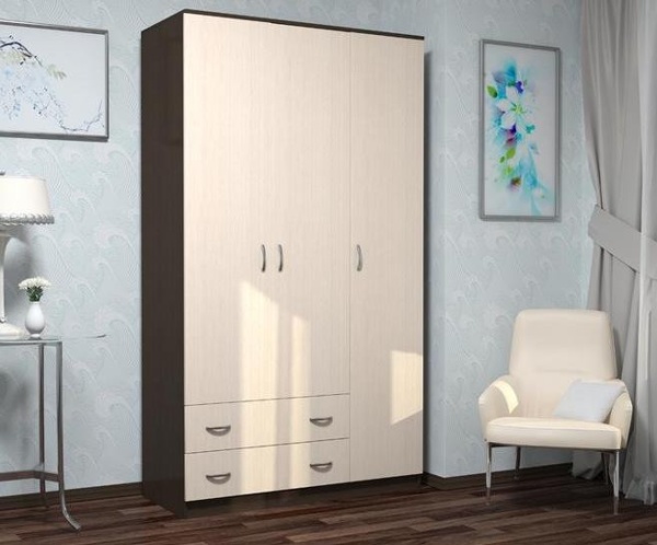 Шкаф Комфорт-10 Венге/Дуб Молочный (Ш-1200 х В-2116 х Г-513 мм)