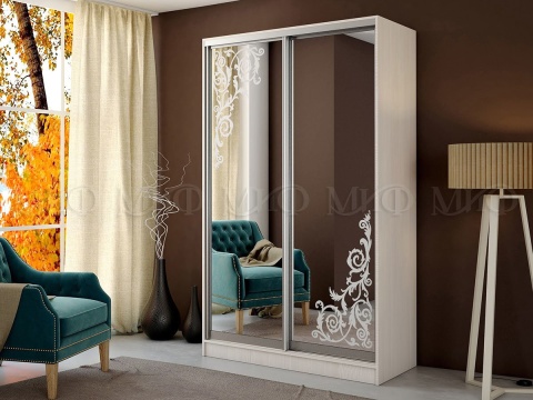 Шкаф-Купе Тринити-2 (Ш-1350 мм x В-2244 мм x Г-600 мм)/Разные Цвета